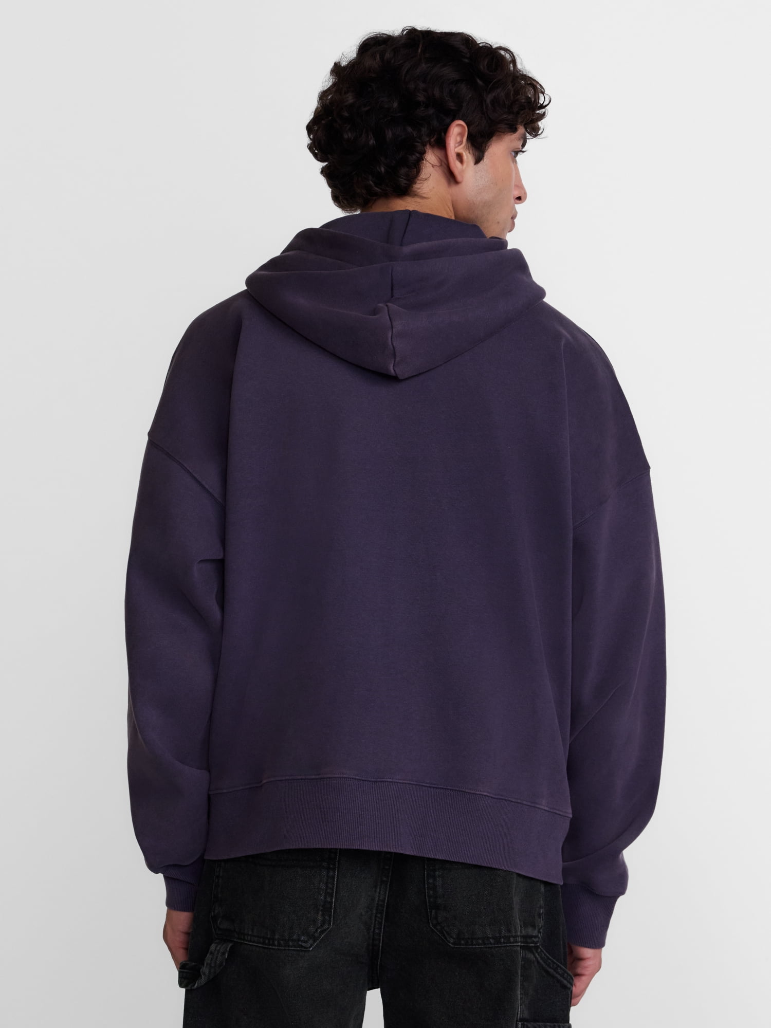 No Boundaries Boxy Fit Heavyweight Fleece Full Zip Hoodie Sweatshirt, Men's Sizes XS-3XL