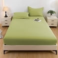 thumbnail image 4 of Hiroekza Premium CAL King Bedding Set, Sheet Set, Cooling Bed Sheets for Hot Sleepers - 3-Piece, Solid Color, Breathable, Bed Cover with Pillowcases Machine Washable Green, 4 of 5