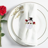 HEMOTON 4 Pcs Snowman Napkins Rings Buckle Christmas Table Decorations Themed Banquet