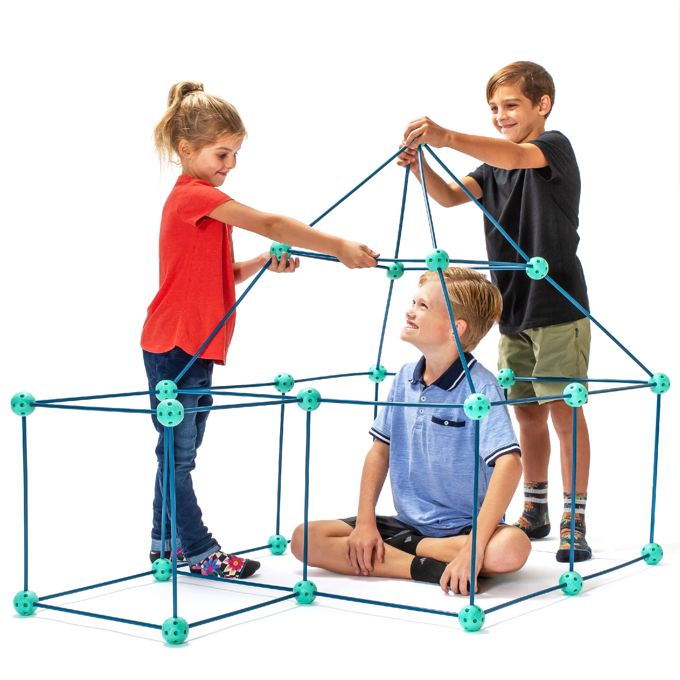 Power Your Fun Fun Forts | 81pc STEM Building Play Tent Build a Fort Kit  (Unisex)