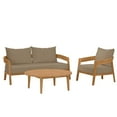 thumbnail image 2 of Modway Brisbane 3-Piece Teak Wood Outdoor Patio Set in Natural Light Brown, 2 of 10