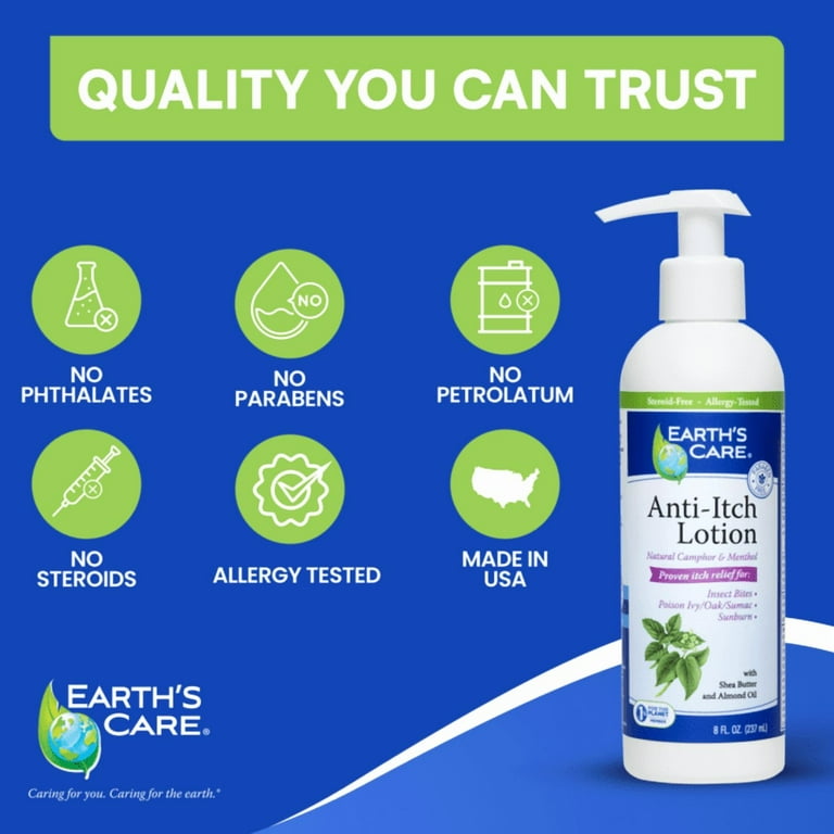 Earth's Care Anti-Itch Lotion for Itchy Skin Relief with Shea