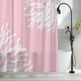 thumbnail image 2 of Shower Curtains for Bathroom-36"x72",Abstract White Coral on Pink Waterproof Bath Curtain Grommet Shower Curtain Set with Hooks, 2 of 9