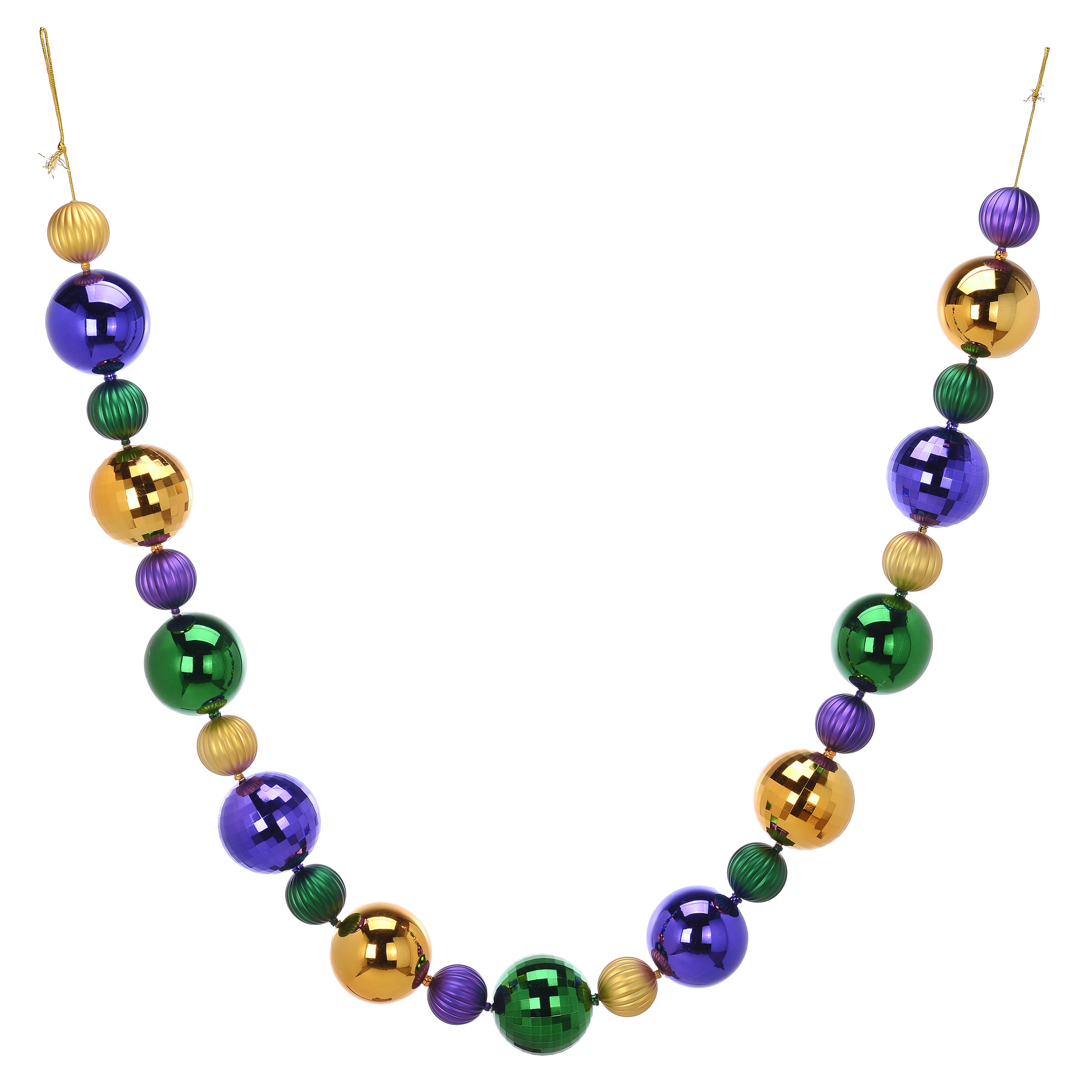 Way to Celebrate Mardi Gras Shatterproof Ball Garland, 6 ft.
