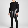 thumbnail image 6 of Jiibva Men's Gladiator Costume PU Leather Gladiator Kilt Skirt Punk Style Skirt Belt, 6 of 7