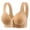 Khaki, variant on THDHVS Women's Bras,Womens Plus Size Bras,Fashion Women Solid Color Front Opening Buckle Wide Shoulder Strap Wireless Cushion Daily Bra Khaki 38