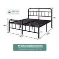 thumbnail image 3 of QFTIME King Bed Frame with Headboard, Heavy-Duty Metal Platform Bed Frame with 18" High, Non-Slip and Noise-Free, No Box Spring Needed, Black, 3 of 8