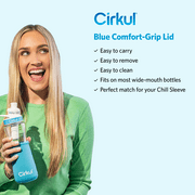 Cirkul Chill Sleeve & Comfort-Grip Lid for 22oz Bottle, Blue