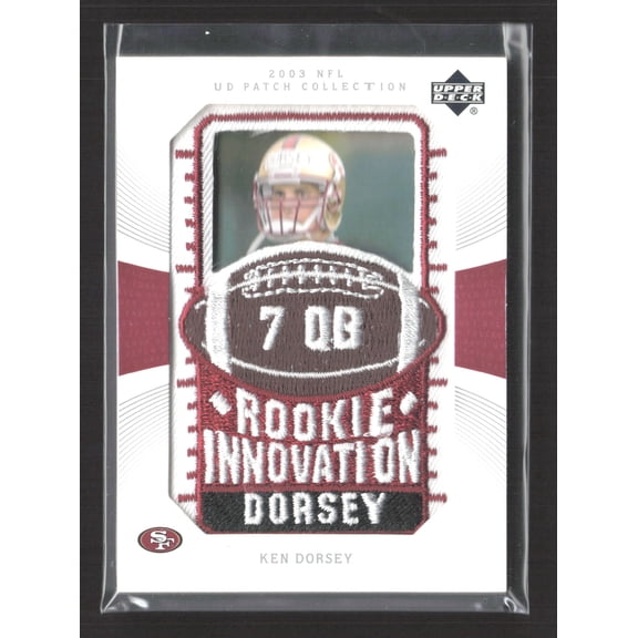 2003 Upper Deck UD Patch Collection Souvenir Patch Ken Dorsey #127 San Francisco 49ers Football Card San Francisco 49ers NFL Football Trading Card