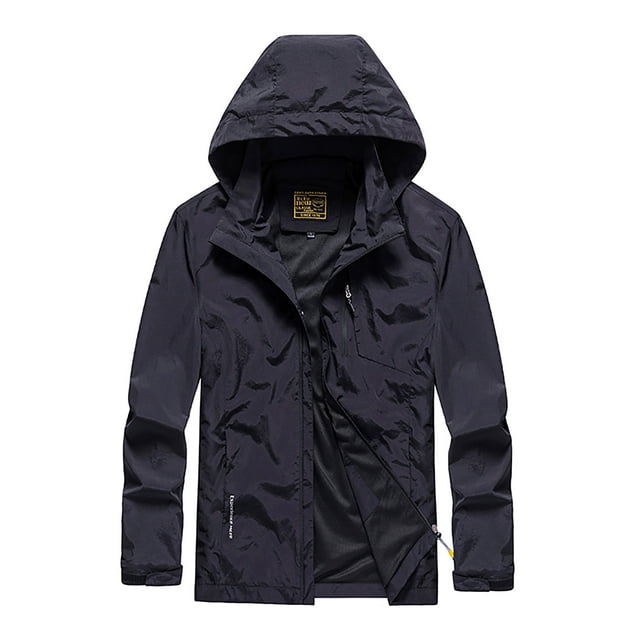 RKSTN Jackets for Men Four Seasons Jacket Outdoor Mountaineering Solid Color Jacket Fall and Winter Long Sleeve Jacket Coats