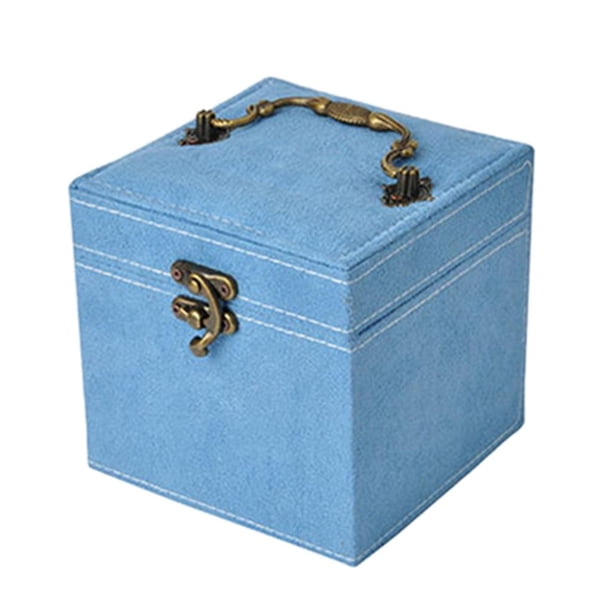 Caja de almacenamiento de joyería de multiusos Salvador organizador de exhibición de 3 capas Azul