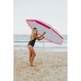 thumbnail image 2 of Oniva 5.5 Ft Portable Beach Umbrella with UPF 50 plus Sun Protection and Tilt Pole, Blue Pinstripe Pattern, 2 of 10