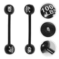 thumbnail image 1 of YSNOOWE 4pcs Inflatable Dumbbell Prop PVC Black for Birthday Parties Fun, 1 of 8