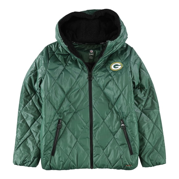 G-III Sports Manteau Matelassé pour Femmes Green Bay Packers, Vert, Petit