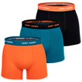 thumbnail image 1 of Happy Shorts Calzoncillos para Hombre, Paquete de 3 - Retro Jersey, Cintura con Logotipo Naranja/Negro/Turquesa 2XL (XX-Large), 1 of 7