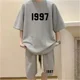 thumbnail image 2 of Nuevos conjuntos de pantalones cortos de moda de verano para hombre, chándales con gráficos de oso de anime, ropa deportiva de tendencia, trajes de 2 piezas, ropa de calle, conjuntos unisex, 2 of 5