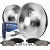 Genialith Front Drilled & Slotted Brake Rotors & Ceramic Pads For Ford Focus Volvo C30 S40 (2012-2018)