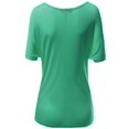 thumbnail image 2 of FashionOutfit Women's Solid Boatneck Dolman T-shirt Tops, 2 of 3