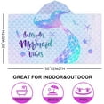 thumbnail image 2 of Mermaid Hooded Beach Towel for Kids, Cute Rainbow Bath Towel with Hood for Girls, Pink Magic Castle Microfiber Super Absorbent Soft Poncho Bathrobe for Swim Pool, 2 of 4