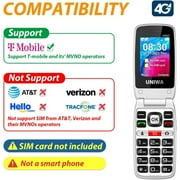 4G Flip Phone for Senior, 2.4 Inch Dual Screen SOS Emergency Call Feature Phone 1450mAh Battery with Charging Dock Big Push-Button for Elderly