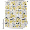 thumbnail image 2 of Shower Curtains for Bathroom, Yellow Blue Spring Floral Waterproof Fabric Shower Curtain, Summer Botanical Farmhouse Decorative Bathroom Curtain for Bathtub, 66"x72", No Hooks Included, 2 of 9