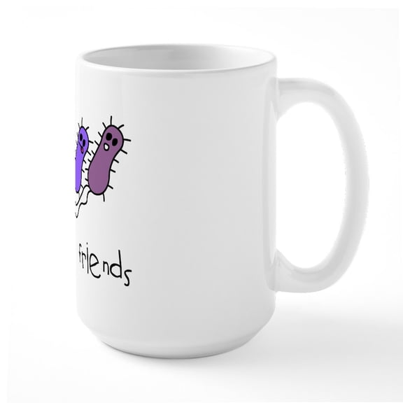 CafePress - Bacteria Are My Friends Large Mug - 15 oz Ceramic Large White Novelty Mug