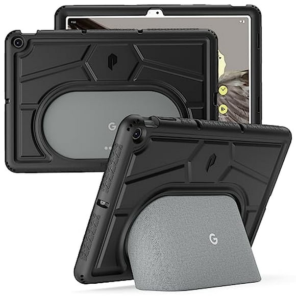 Poetic TurtleSkin Series for Google Pixel Tablet Case 11 inch (2023), Heavy Duty Shockproof Rugged Kids Friendly Drop Protection Silicone Cover Case, Black