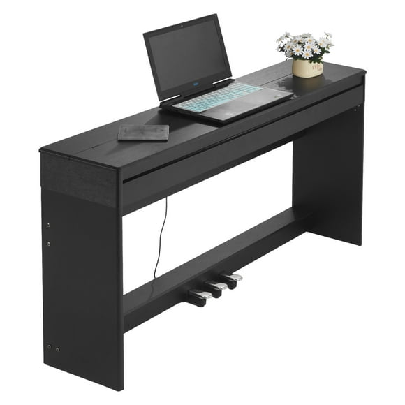 KFFKFF Weighted Digital Piano, 88 Keys Fully Weighted, Electric Piano Keyboard with Furniture Stand, Power Adapter, Triple Pedal, 680 Tones, Support Wireless Connection