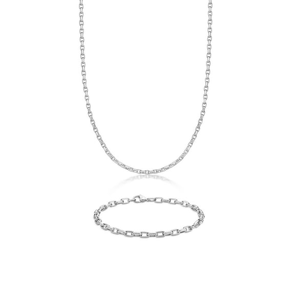 Steel Stainless Steel 5MM Rolo Gift Set - 18" Chain Necklace and 8 Inch Bracelet