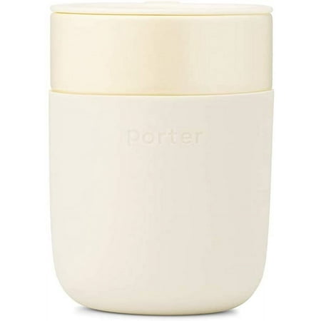 W&P Porter Ceramic Mug w/ Protective Silicone Sleeve, Cream 12 Ounces , On-the-Go , No Seal Tight , Reusable Cup for Coffee or Tea , Portable , Dishwasher Safe (WP-PMC-CM) Cream 12 Ounce (Pack of
