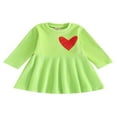 thumbnail image 1 of Filles Tout-Petits Robe de Noël Robe de Broderie Coeur à Manches Longues, 1 of 8