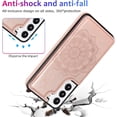 thumbnail image 6 of Case for Samsung Galaxy S23 5G, Premium PU Leather Flip Case [Two Magnetic Clasp] [Card Slots] Stand Function Embossed Mandala Flower Durable Soft TPU Back Wallet Cover - Flower Rose Gold, 6 of 14