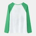 thumbnail image 5 of Penkiiy Trendy St. Patrick's Day Patchwork Tee for Women - Comfy 3-Tone Printed Long Sleeve Top XL Green, 5 of 6