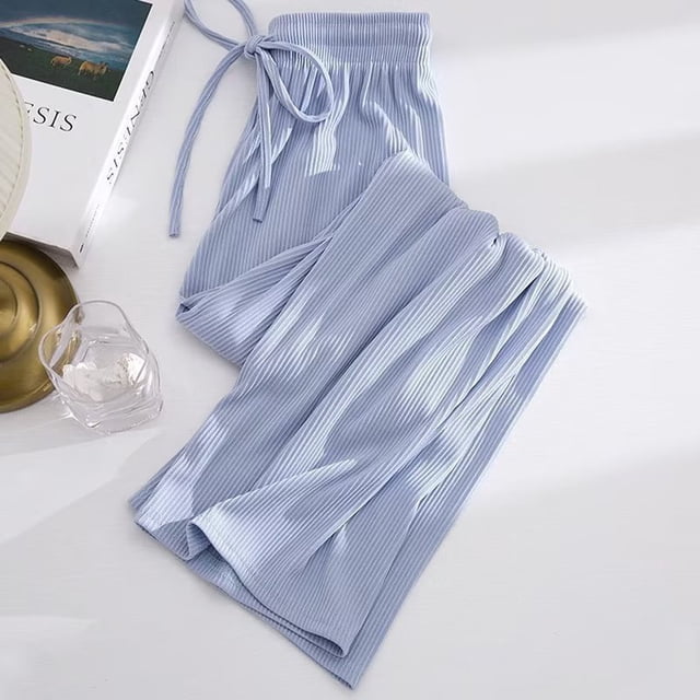 Drawstring Elastic Sweatpants Slacks Blue Cargo Pants Spring Summer Trousers Long Pants Preppy Pants for Girls 9-10 Years