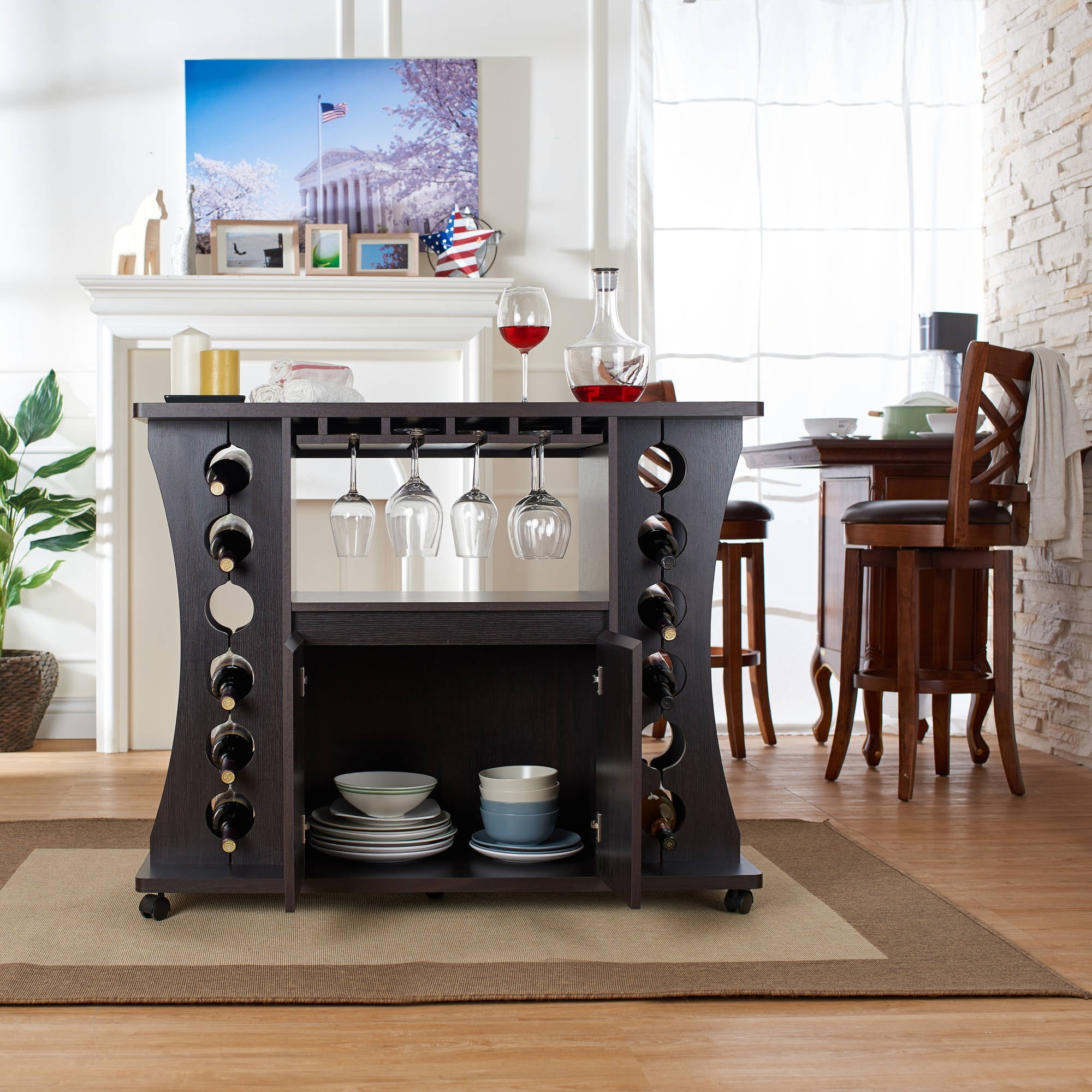 Furniture of America Alton Modern Multi-Storage Buffet, Espresso