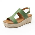 thumbnail image 5 of KBODIU Women's Wedge Sandals Straw Platform Open Toe Anti-Slip Hemp Rope Sandals Green 40, 5 of 5