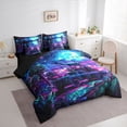 thumbnail image 2 of Homewish Wild Dino 7 Pieces Full Size Bedding Sets,Neon Monster Truck Full Size Bed in a Bag,Wildlife Decor,Black Reversible, 2 of 8