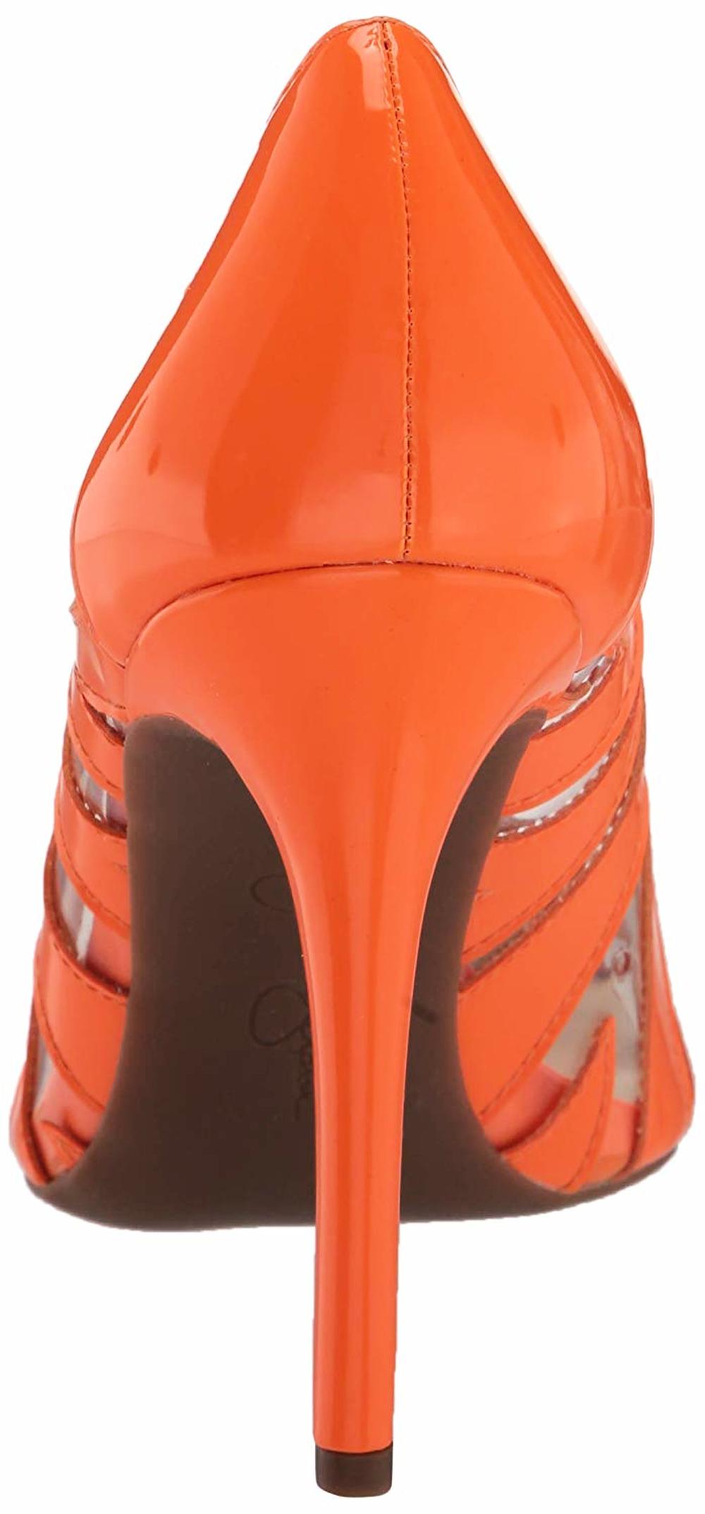 Jessica Simpson PALMRA Pump Neon Orange Clear Pointed Toe Stiletto Pumps - image 2 of 5