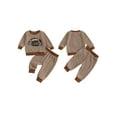 thumbnail image 2 of Loicainy Baby Toddler Boys Autumn 2Pcs Pants Outfits Sets 3 6 12 18 24 Moths 2T 3T Long Sleeve O Neck Rugby Embroidery Tops Striped Pants Clothes Sets, 2 of 9