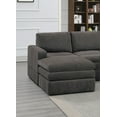 thumbnail image 2 of Mink Morgan Fabric Plush Cushion Couch 5pc Modular Sectional Set 1x Corner Wedge 2x Armless Chairs 2x Ottomans Living Room, 2 of 9