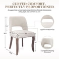 thumbnail image 3 of LEGAHOME Beige Upholstered Dining Chairs Set of 2, Modern Farmhouse Dining Room Chairs with Curved Backrest, Copper Nail Detailing and Solid Wood Legs for Kitchen, Dining Room, 3 of 8