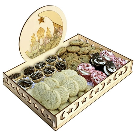 

Harupink Pastry Serving Tray Eid Mubarak Ramadan Table Decor Eid Ramadan Pastry Serving Tray Exquisite Dessert Tray for Home Festival Gatherings