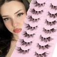 thumbnail image 2 of HSHDLDF False Eyelashes Wispy Lashes Natural Look Fluffy Lashes Mink Cat Eye Lashes Clear Band Natural Strip Lashes Clusters Asian Fake Eyelashes Pack by 7 Pairs, 2 of 7