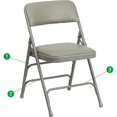 thumbnail image 1 of Silla plegable de metal de vinilo gris curvada con tres brazos y dos bisagras, serie HERCULES Flash Furniture HA-MC309AV-GY-GG, 1 of 2