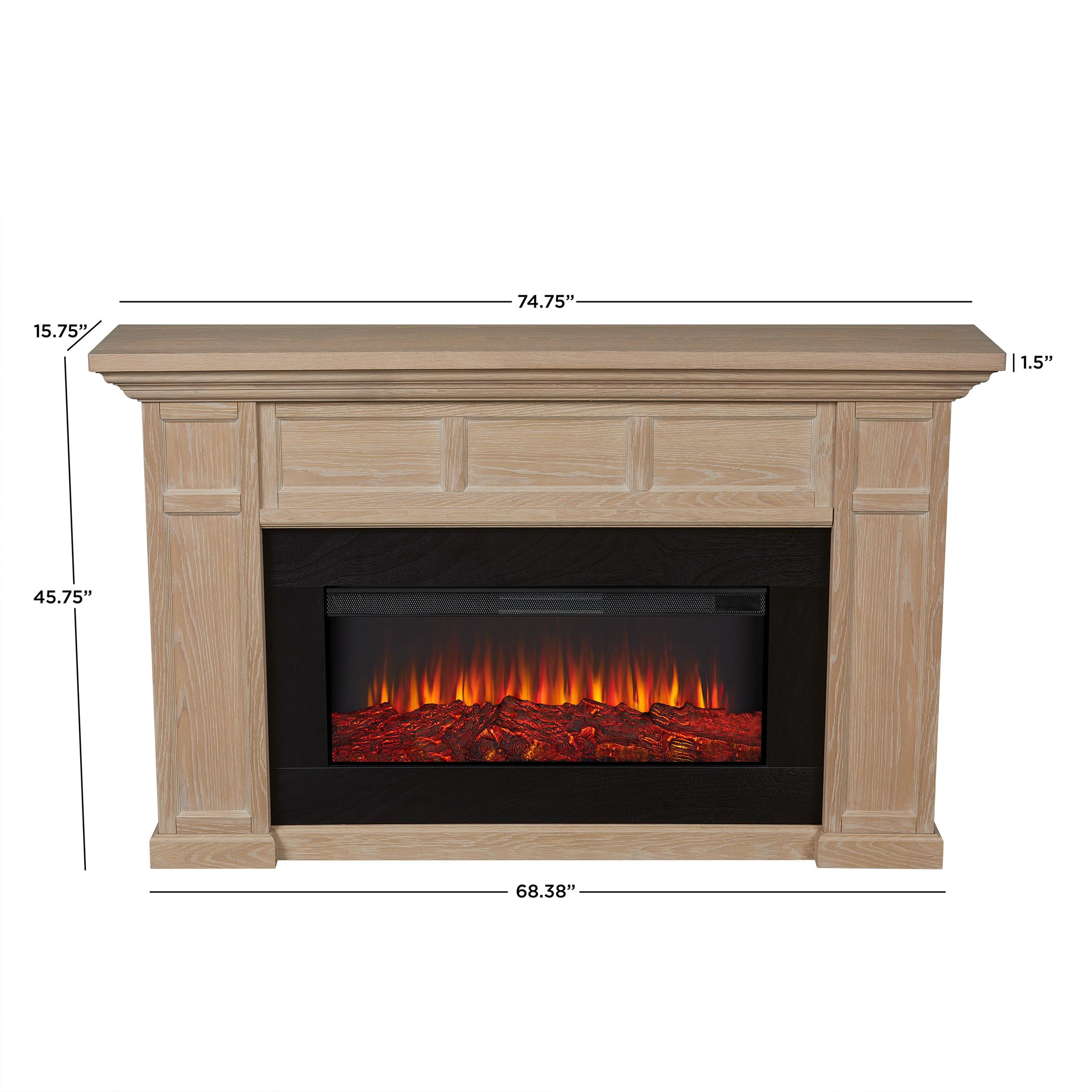 Real Flame Alcott 75" Landscape Electric Fireplace in White Oak