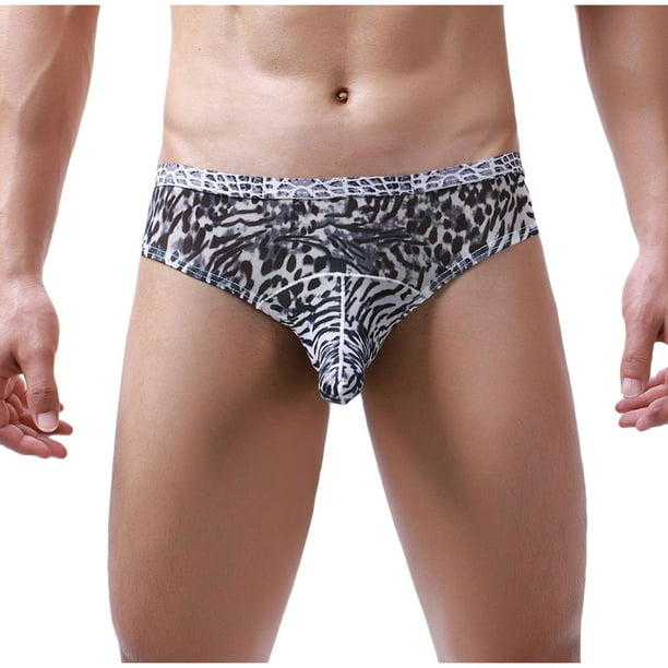 Ropa Interior Para Hombre Tangas Transpirables Cintura Baja Estampado de Leopardo Erógeno Odeerbi ODB188377