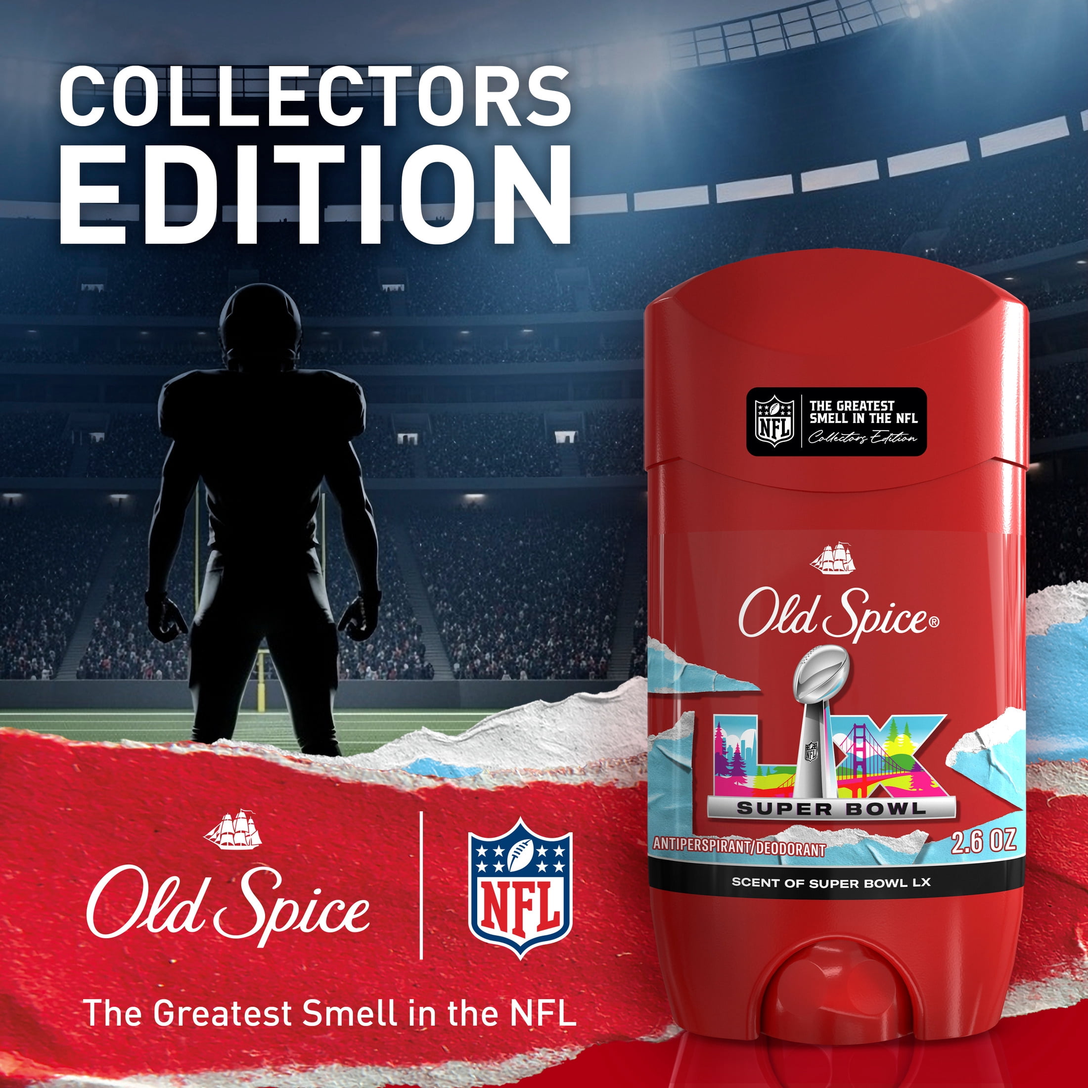 (2 pack) Old Spice Antiperspirant, Super Bowl LX, 2.6oz