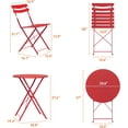 thumbnail image 2 of IdealHouse 3-Piece Bistro Set – Steel Frame Space-Saving Folding Patio Furniture with 2 Chairs & Bistro Table, for Outdoor Patio, Balcony, Garden, 2 of 7