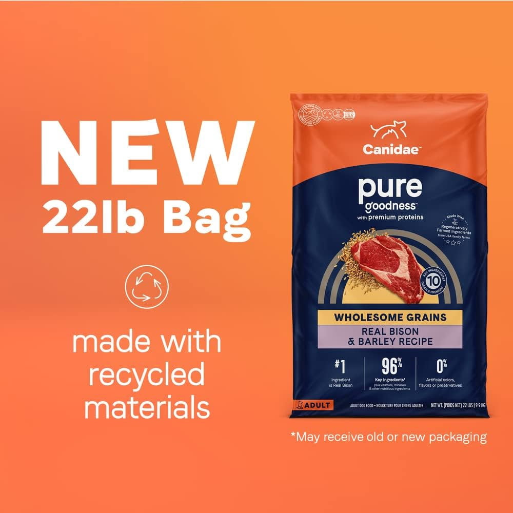 Canidae  22 lbs Pure Real Bison & Barley Recipe Dry Dog Food