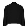 thumbnail image 4 of LEKODE Women Glitter Sparkle Cropped Bolero Shrug, 3/4 Sleeve Open Front Ultra Short Casual Party Dress Cover Up Outer Top A Black L, 4 of 4